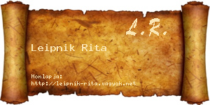 Leipnik Rita névjegykártya